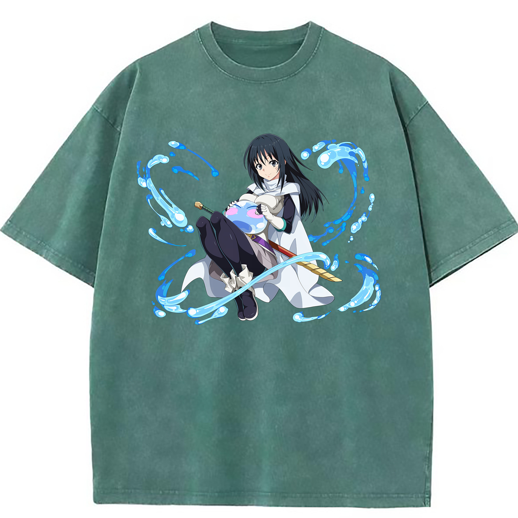 （画像用） 転スラ Regarding Reincarnated to Slime 綿100% ヴィンテージ風 半袖Tシャツ（フロントプリント）